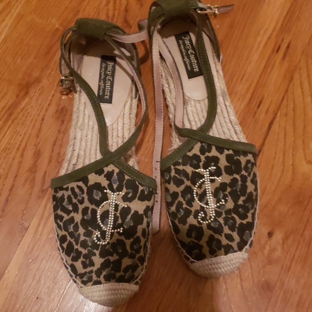 Juicy couture leapard espadrille flats.